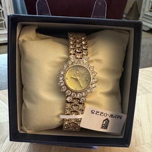 Montres Prestige Gold Crystal-Embellished Watch